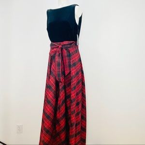 Ralph Lauren women plaid dress maxi sheath size 8